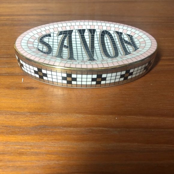 ANTHROPOLOGIE Savon Bistro Tile Margot Peach Cream Soap Dish NEW - Picture 5 of 8